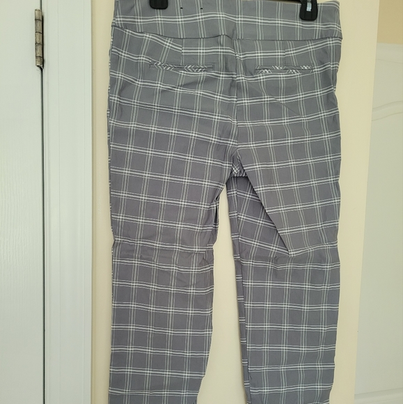 Grey Checkered business casual pants size M - Picture 2 of 2